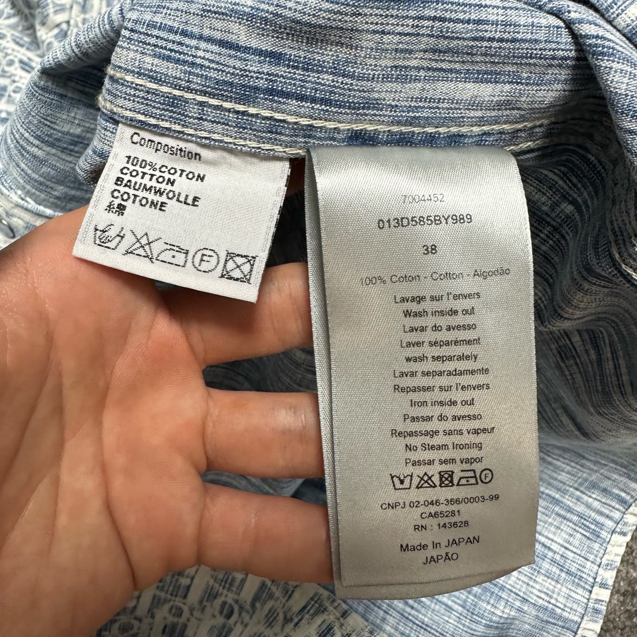 Dior blue all over print monogram washed denim shirt jacket - 3