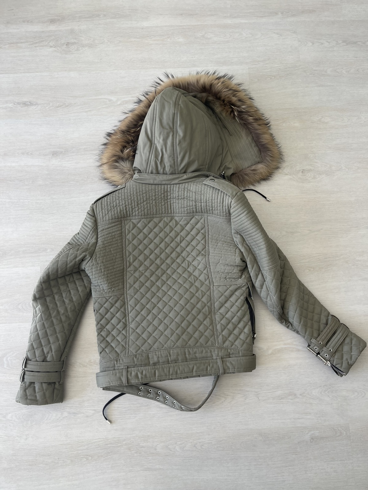 Balmain Coat Fur Hood - 7