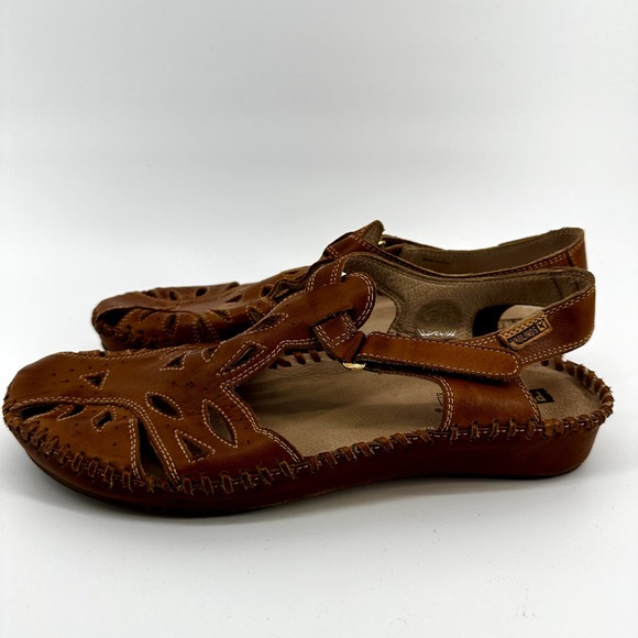 Pikolinos P Vallarta Braided Sandals Classic Ankle Strap Leather Brown 6 - 4