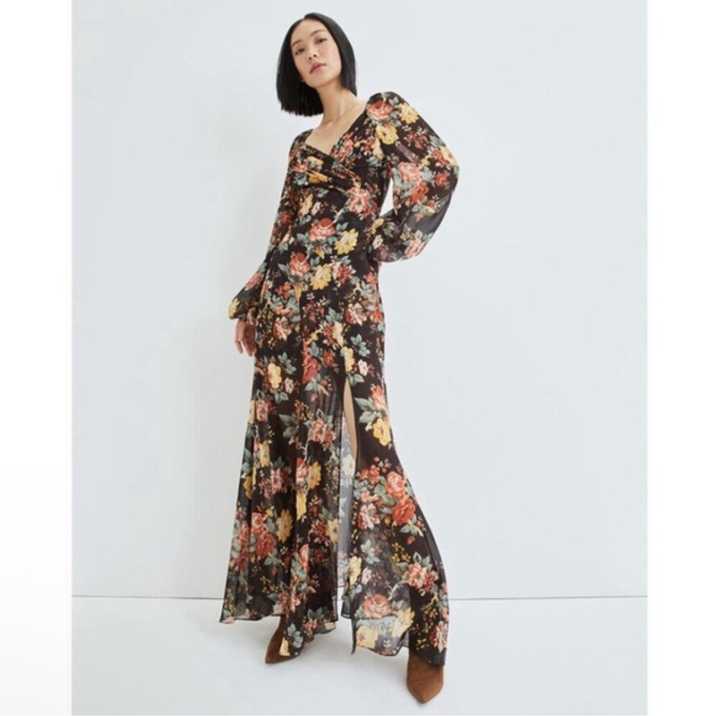 New!‎ Veronica Beard Avani floral printed silk maxi dress US 4 $898 - 1