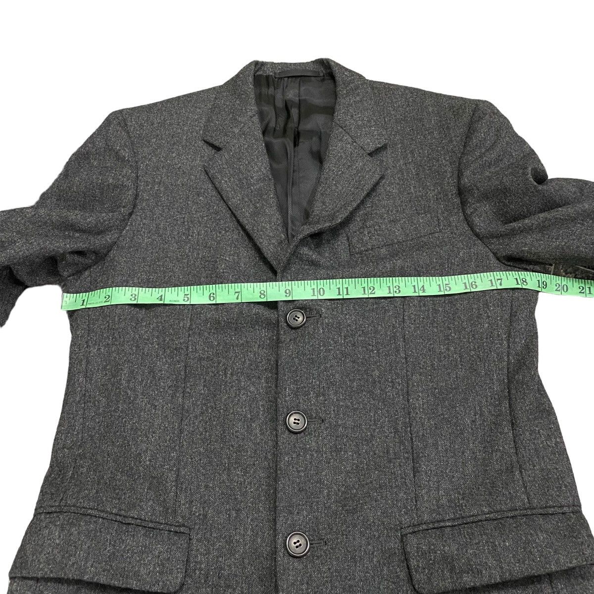 Vintage Prada Wool Blazer Size 46 Dark Grey Colour - 11