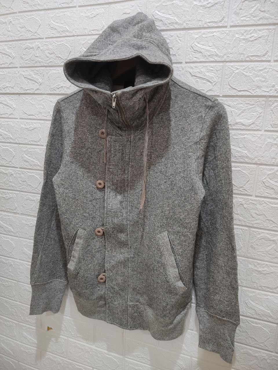 Archival Clothing - Japanese Brand Three Stones Throw Wool Hooded Jacket - 4