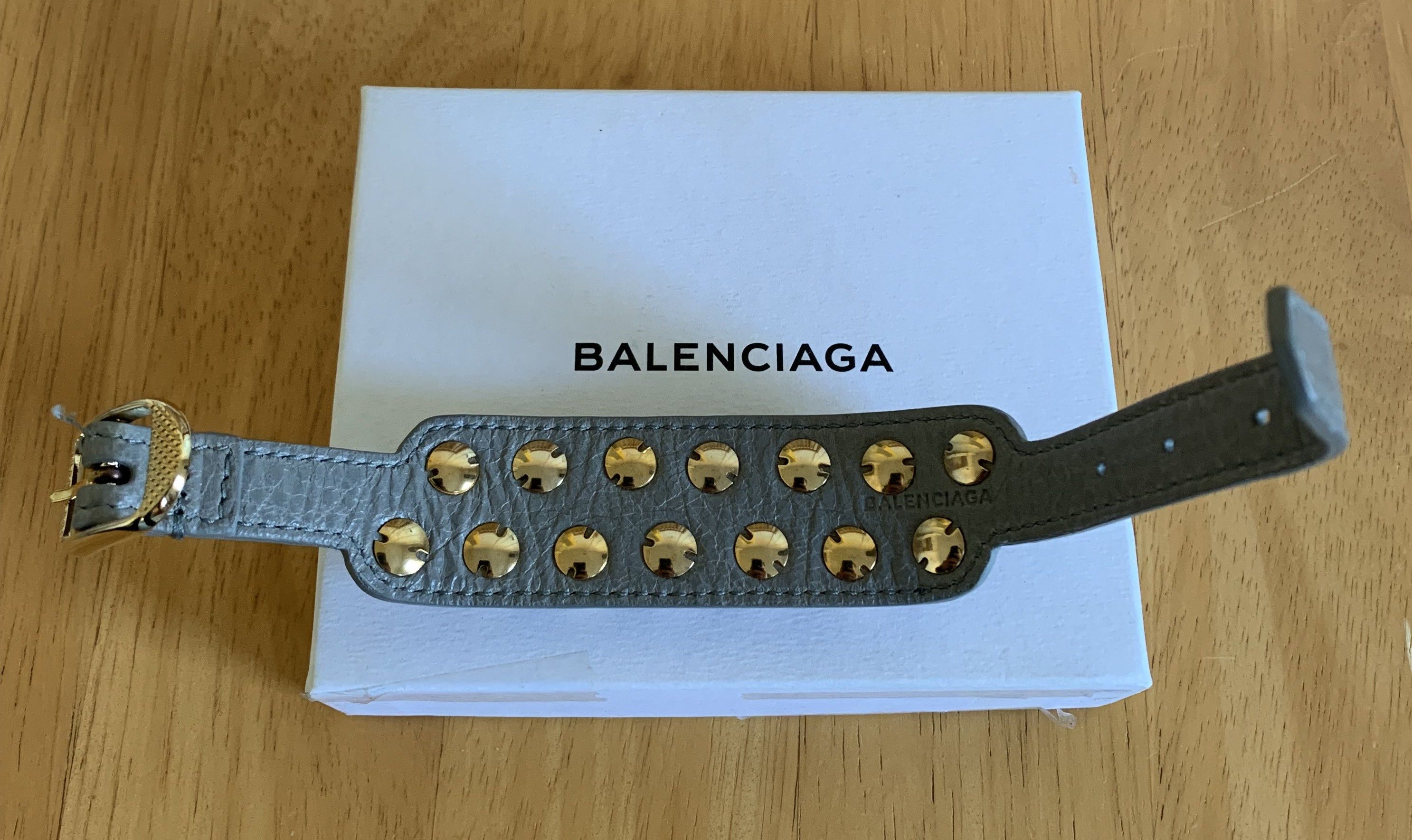 NEW Balenciaga Arena Leather Studded Bracelet - 10