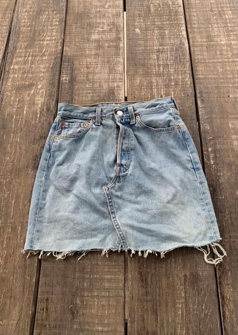 Rare 🔥 Levis 501 distressed mini skirt - 1