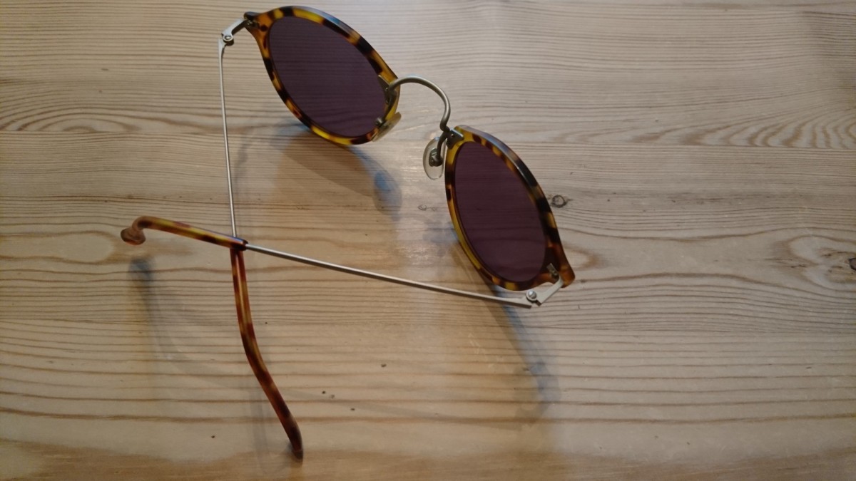 Vintage - Sunglasses Panto Havana 80s Small Size 45 - 4