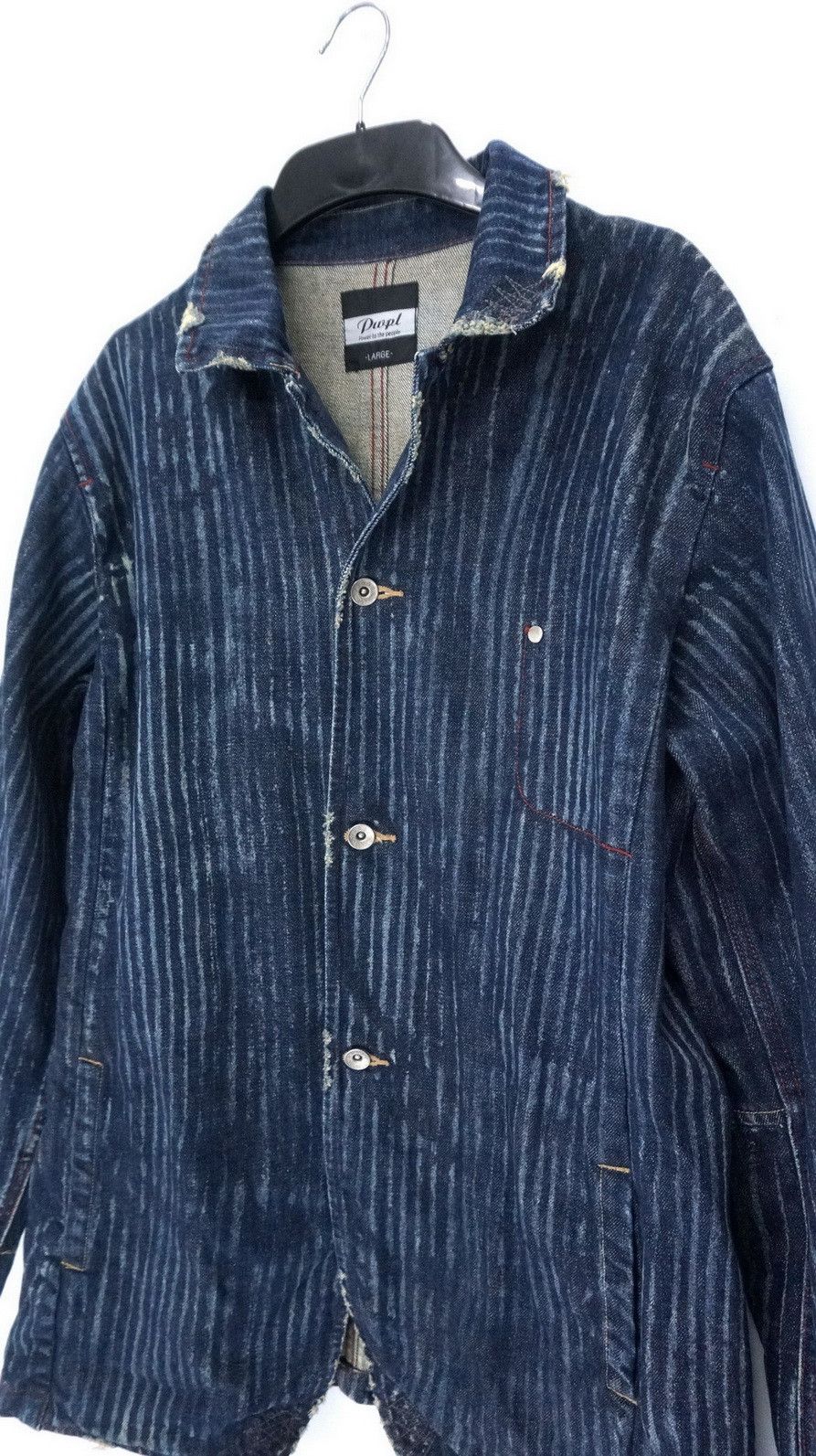 Distressed Denim - Japan Striped Indigo Jacket Kapital Inspired - 2