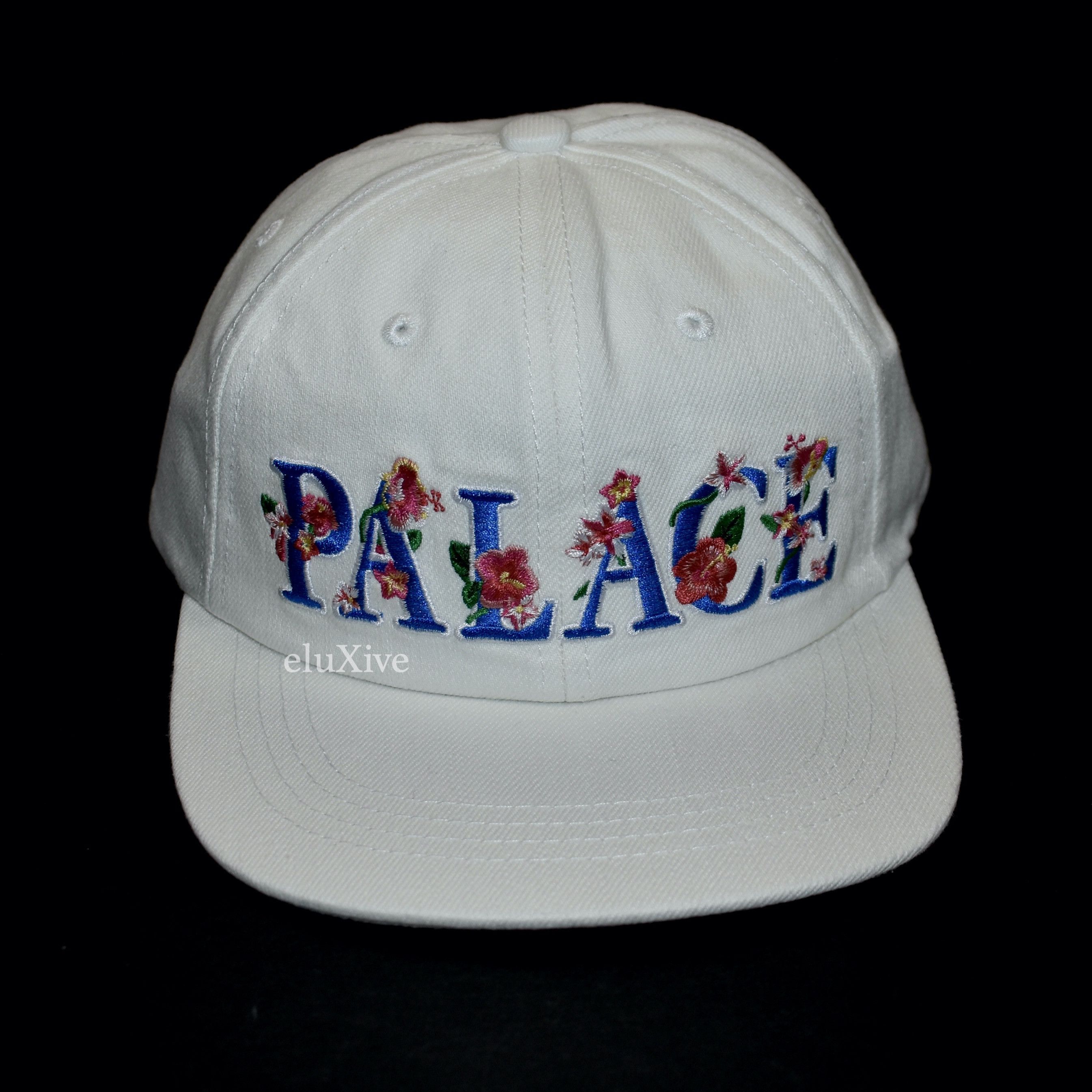 Palace Hawaii Floral Logo Denim Hat White DS SS22 - 2