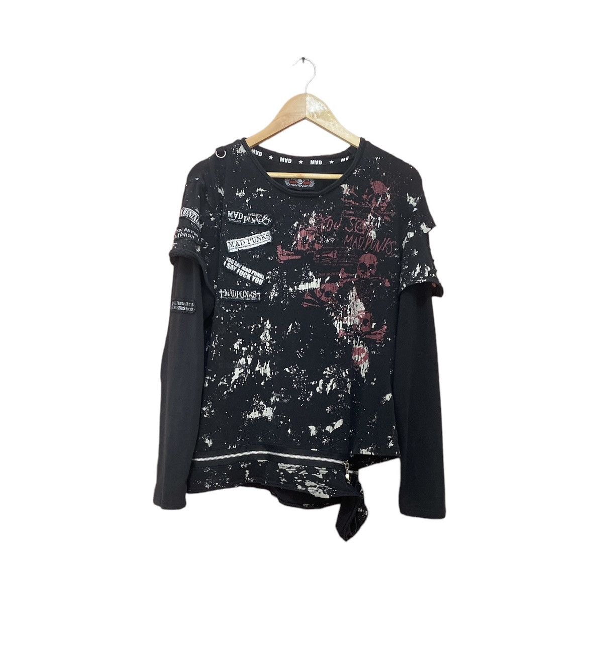 Japanese Brand - Mad Punks Skull Anachy Long Sleeve T-shirt - 1