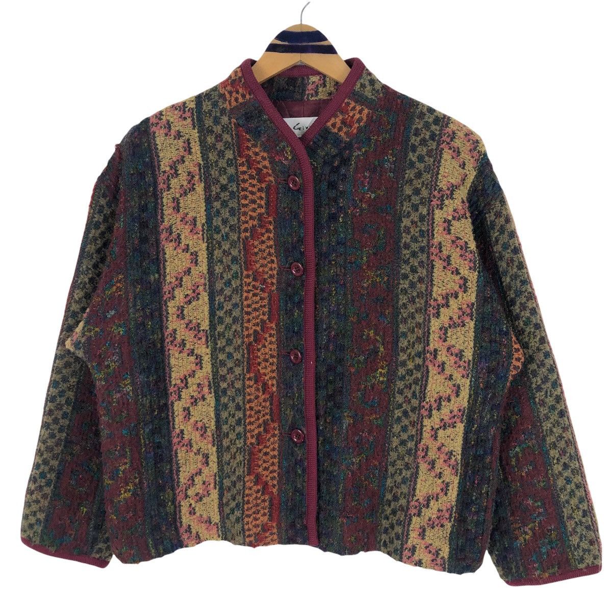 Vintage Givy Native Mandarin Collar Women’s Wool Jacket - 1