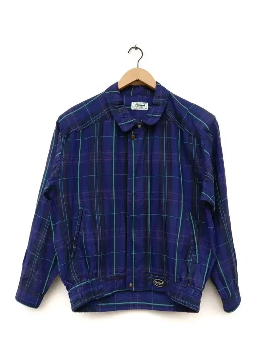 Designer - Crocodile Japan Light Jacket Checkered Coat Outerwear - 1