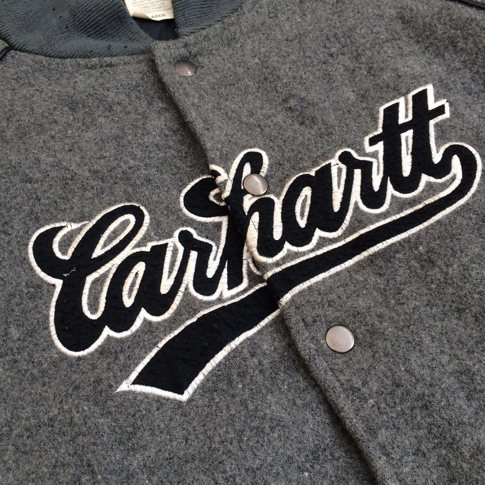 vintage carhartt wool varsity jacket - 9