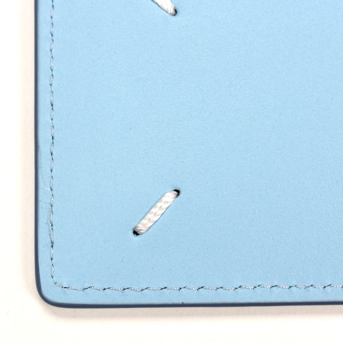 Maison Margiela Sky Blue Leather Card Holder Small - 4