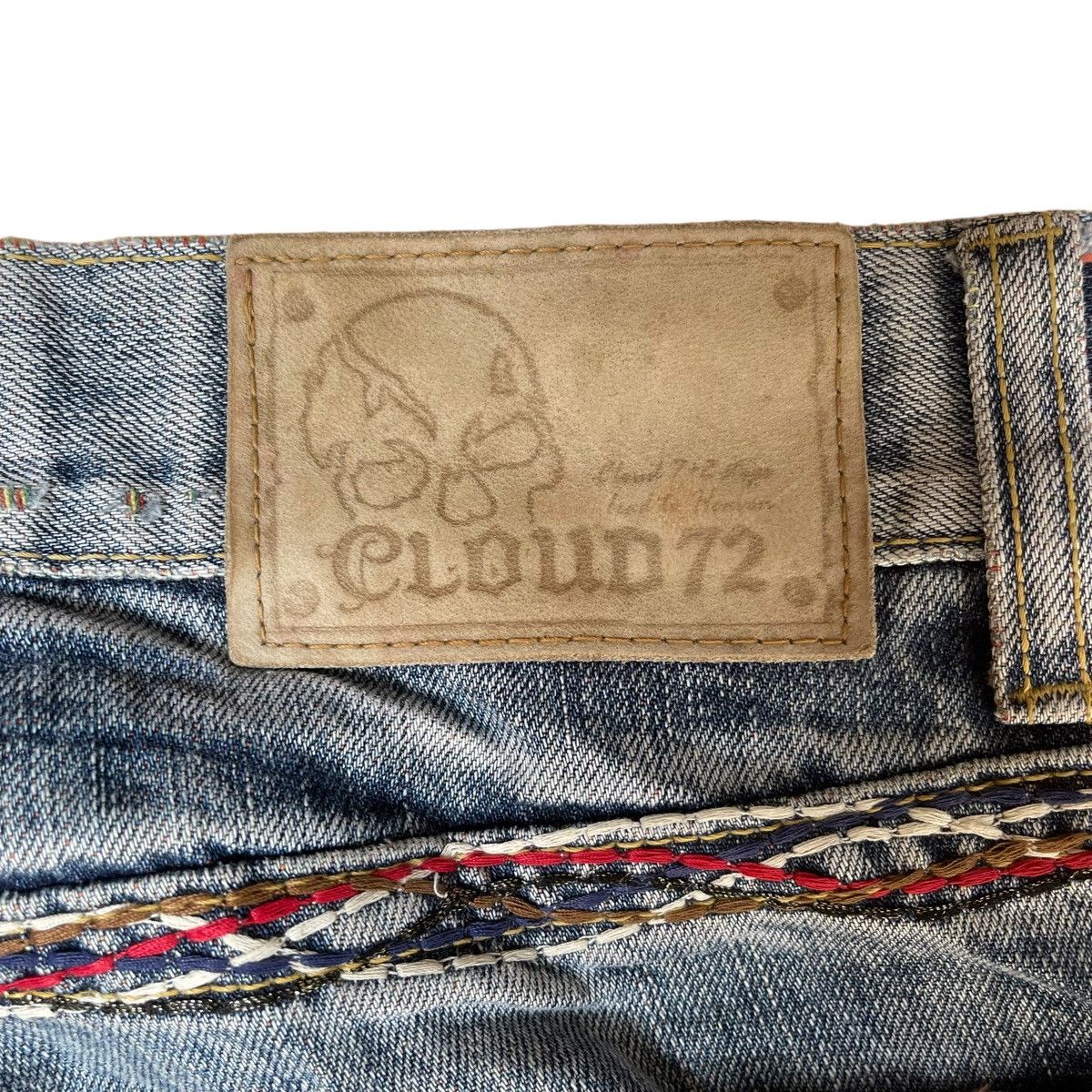 ✅BINDING NOW✅ Japanese Cloud72 Skull Jeans Disteressed Rare - 12