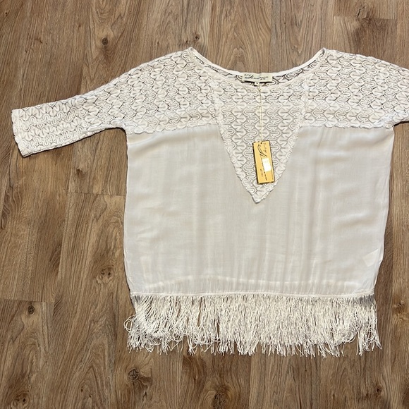 Vintage Havana White Fringe Trim Crochet Beach Top - 9