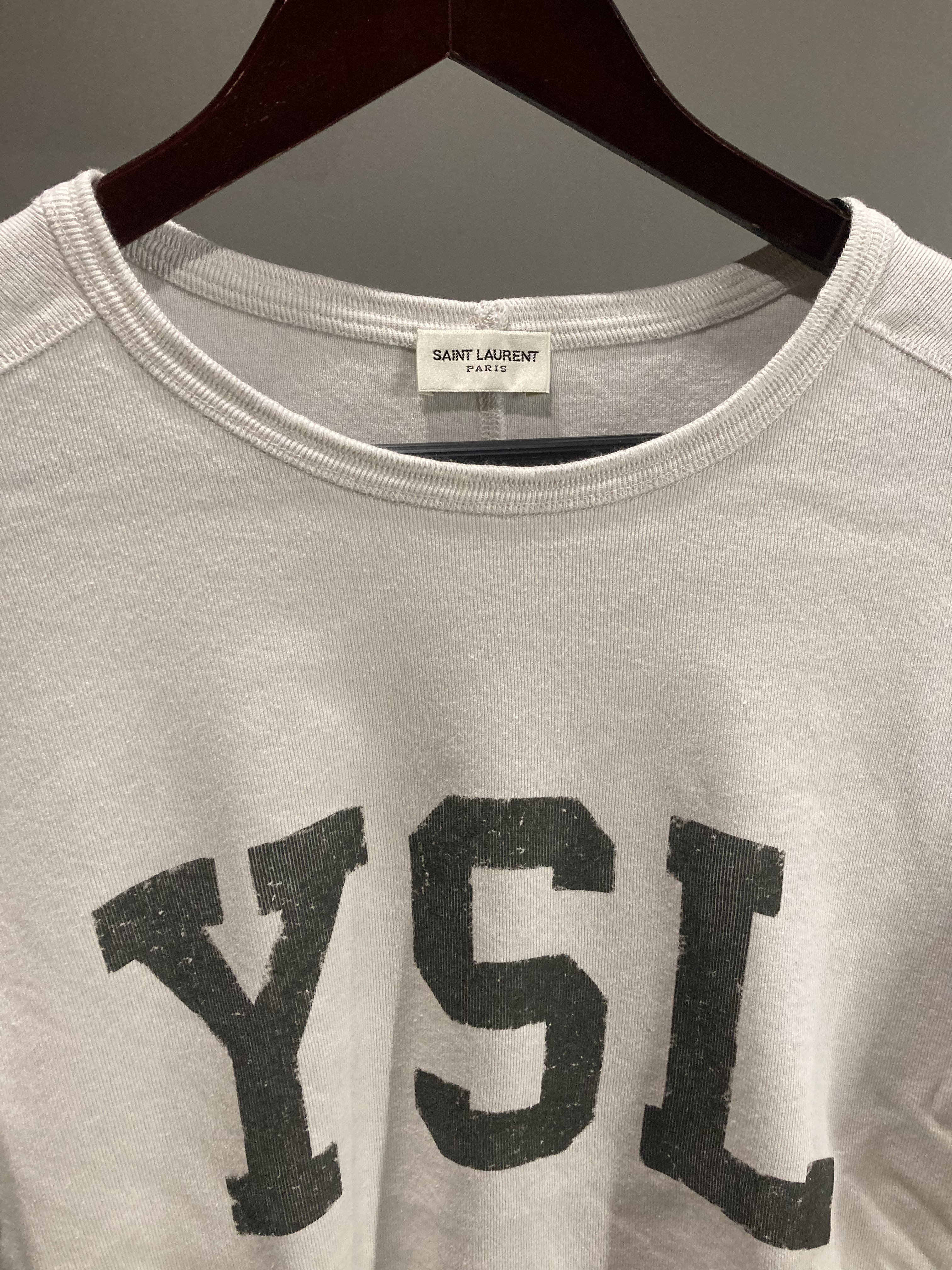 SAINT LAURENT Saint Laurent YSL Vintage T-shirt Dirty Ecru Size S 