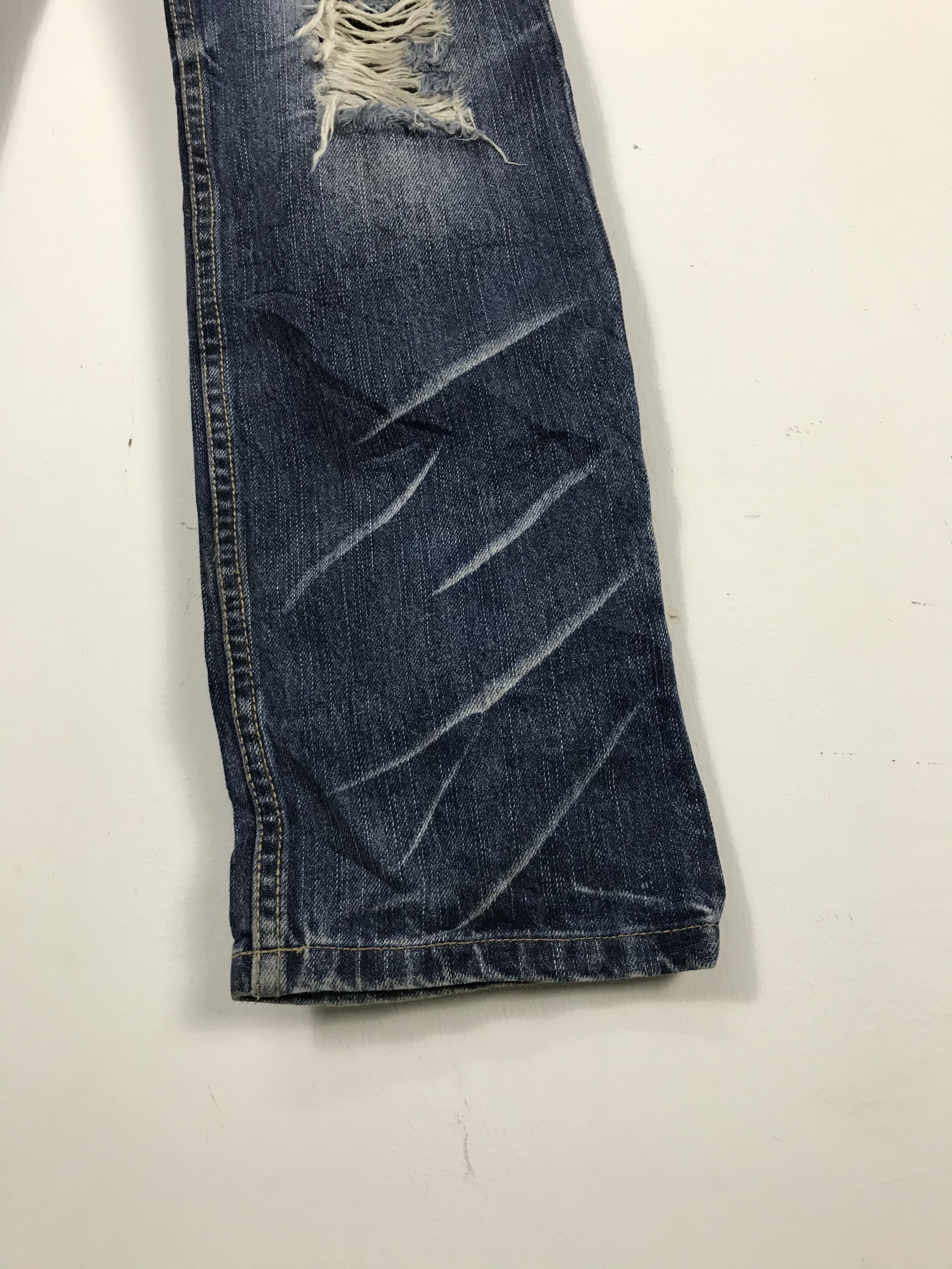 Distressed Denim - Japan Patched Distressed Jeans #2278-A - 4