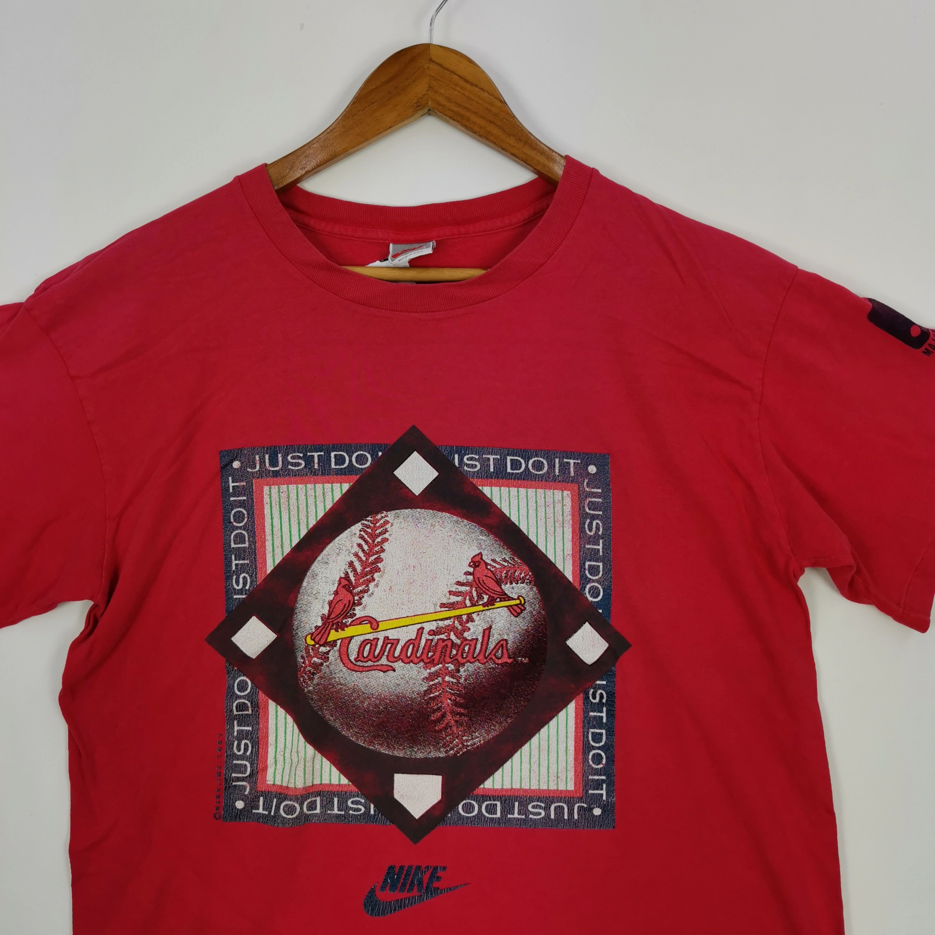 Vintage - Vintage Nike T-Shirt Cardinal MLB Tee Nike Swoosh Tee - 2
