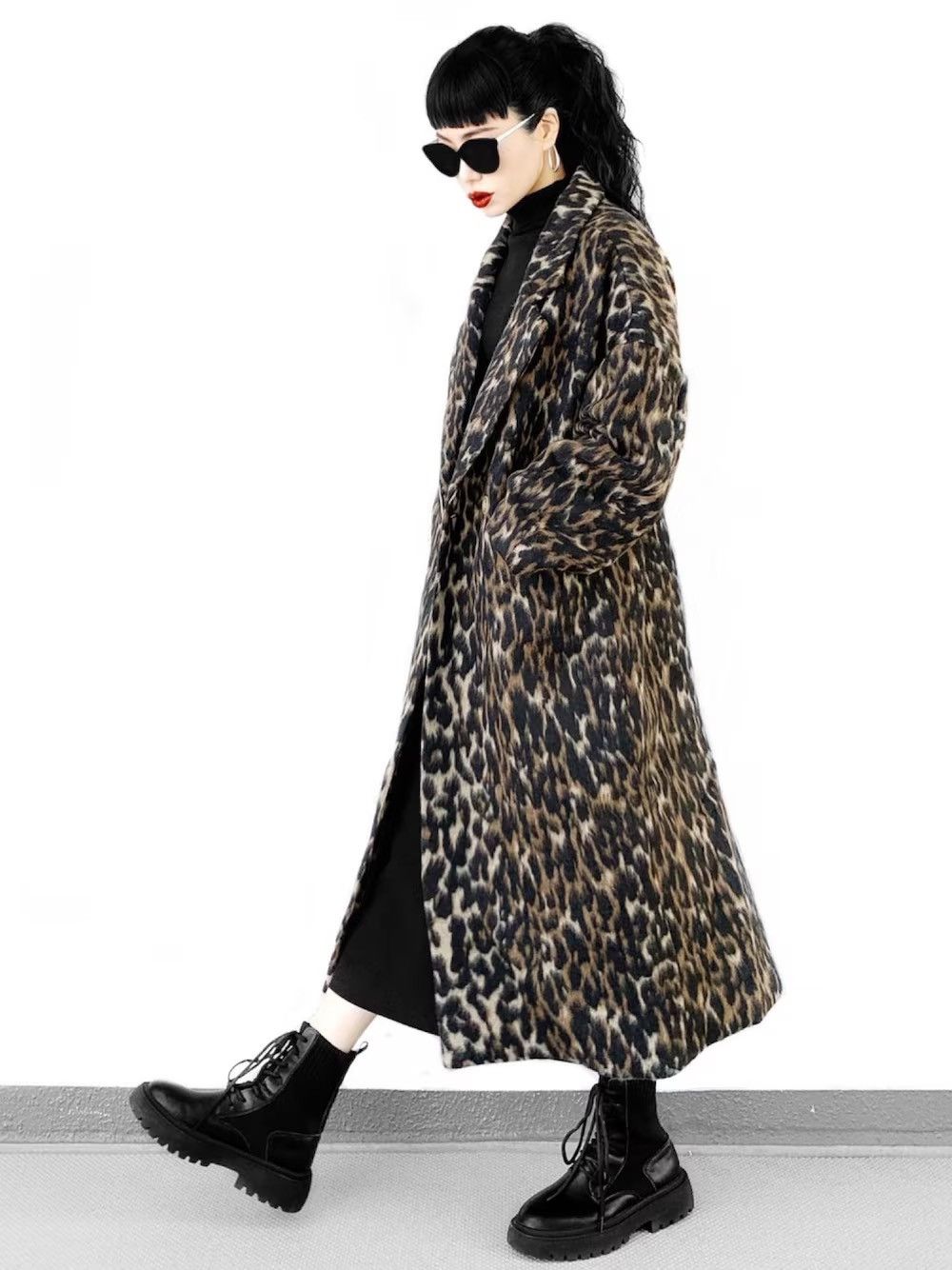 Vintage Emoda Leopard Design Long Coat F Size - 1