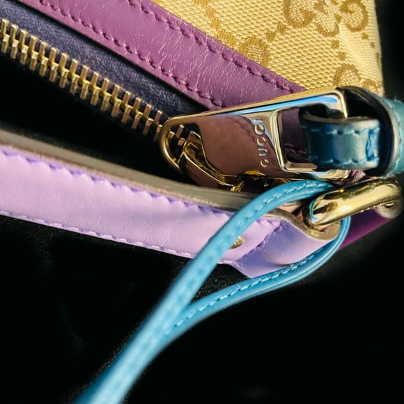 Authentic Gucci Pom Pom Purple Zip Hobo Bag - 6