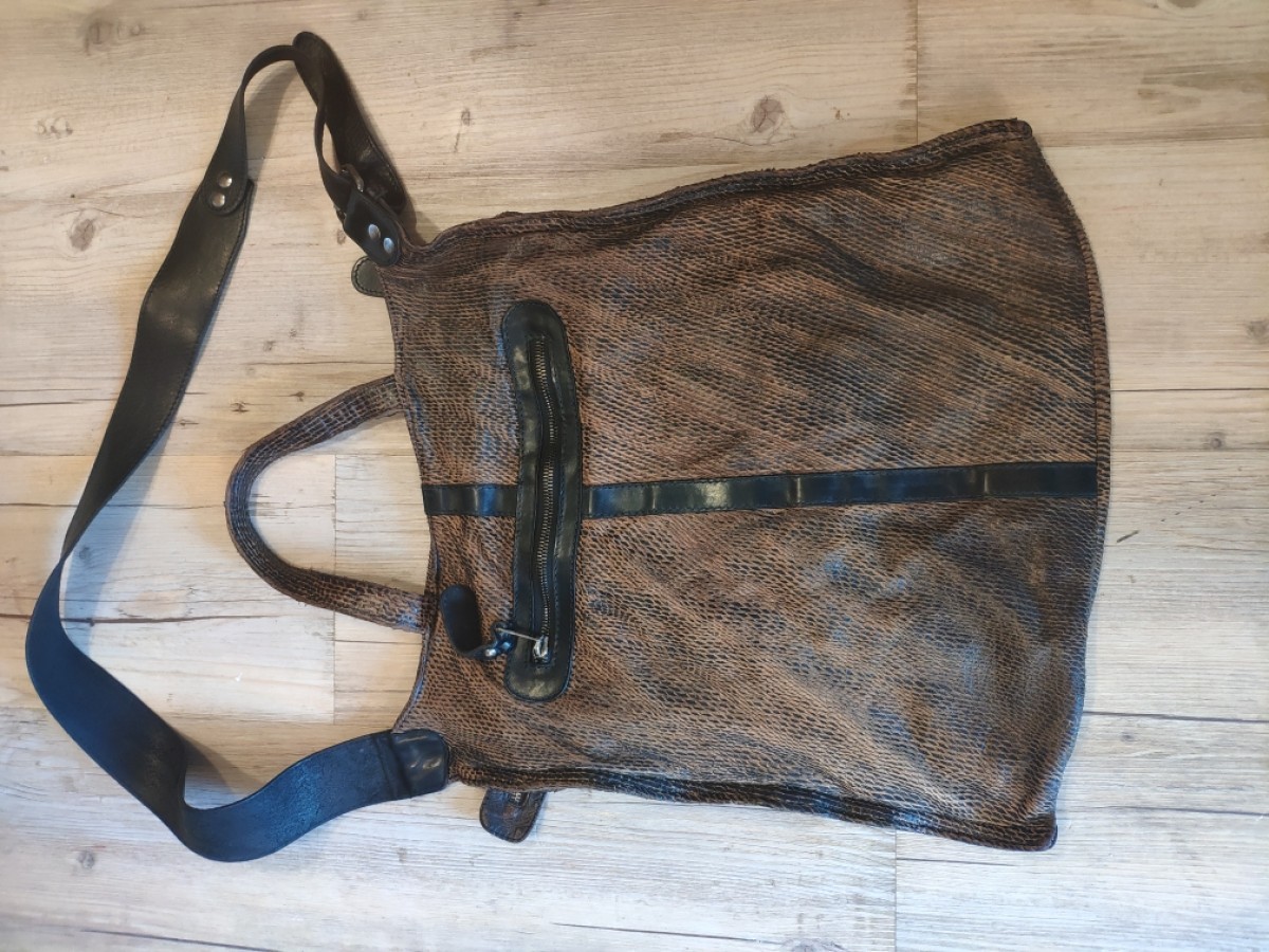 Giorgio Brato - Brown washed Leather shoulder bag.Like Rick Owens or Julius - 5