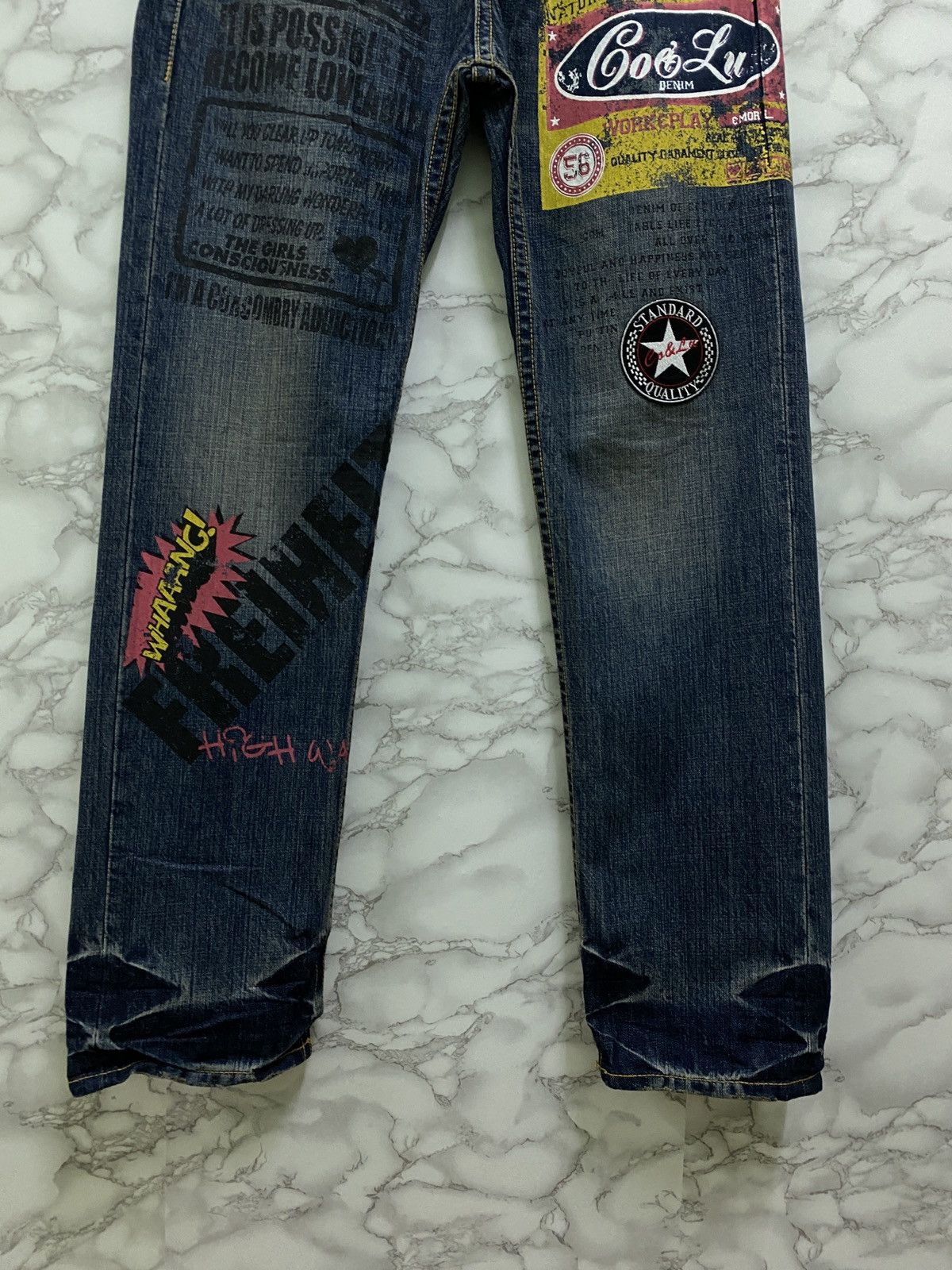 Designer - Japanese CO & LU Hysteric Style Patches Denim Pants - 8