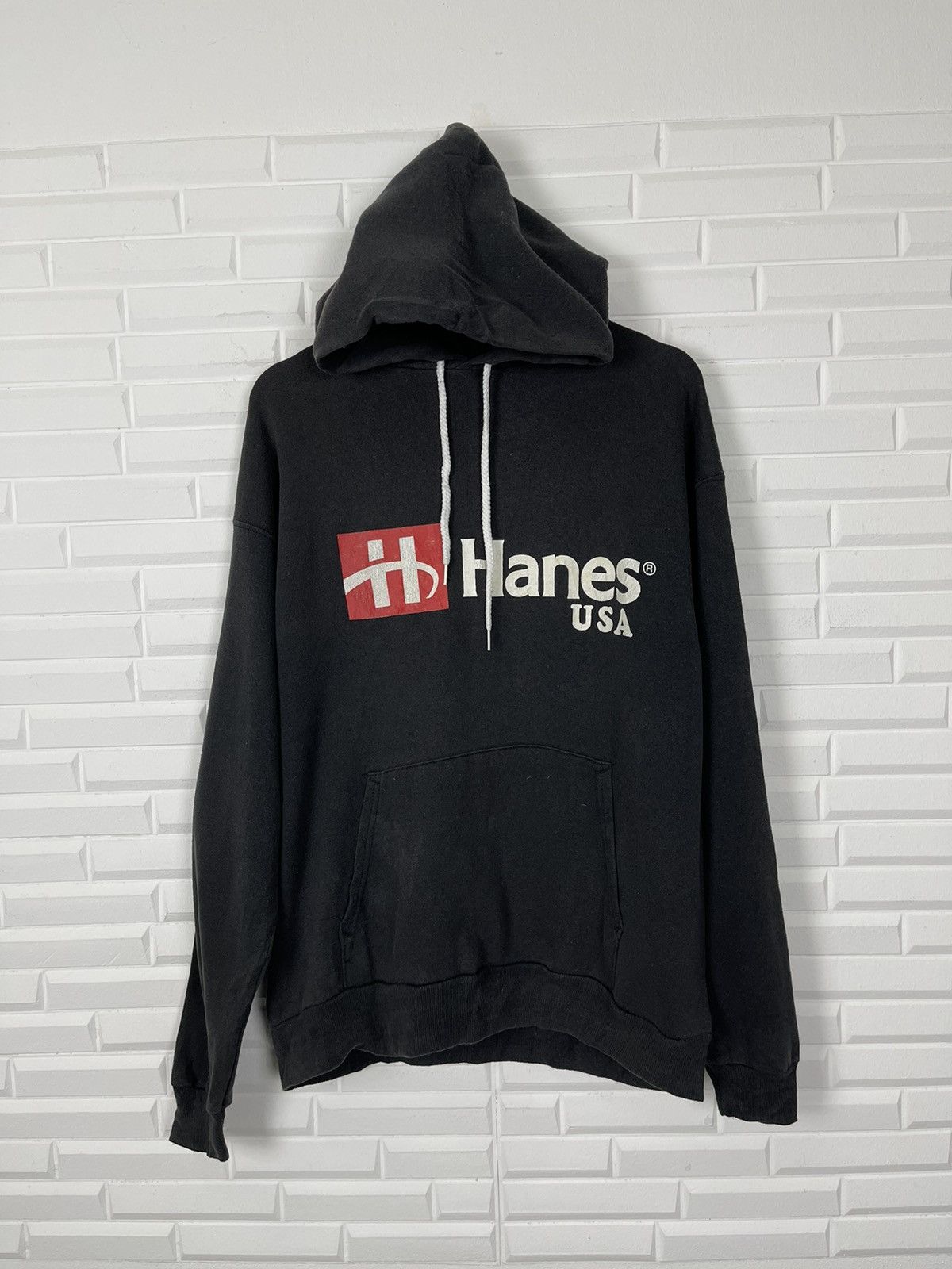 Vintage HANES Hoodie Sweatshirt 90’s Streetwear - 1