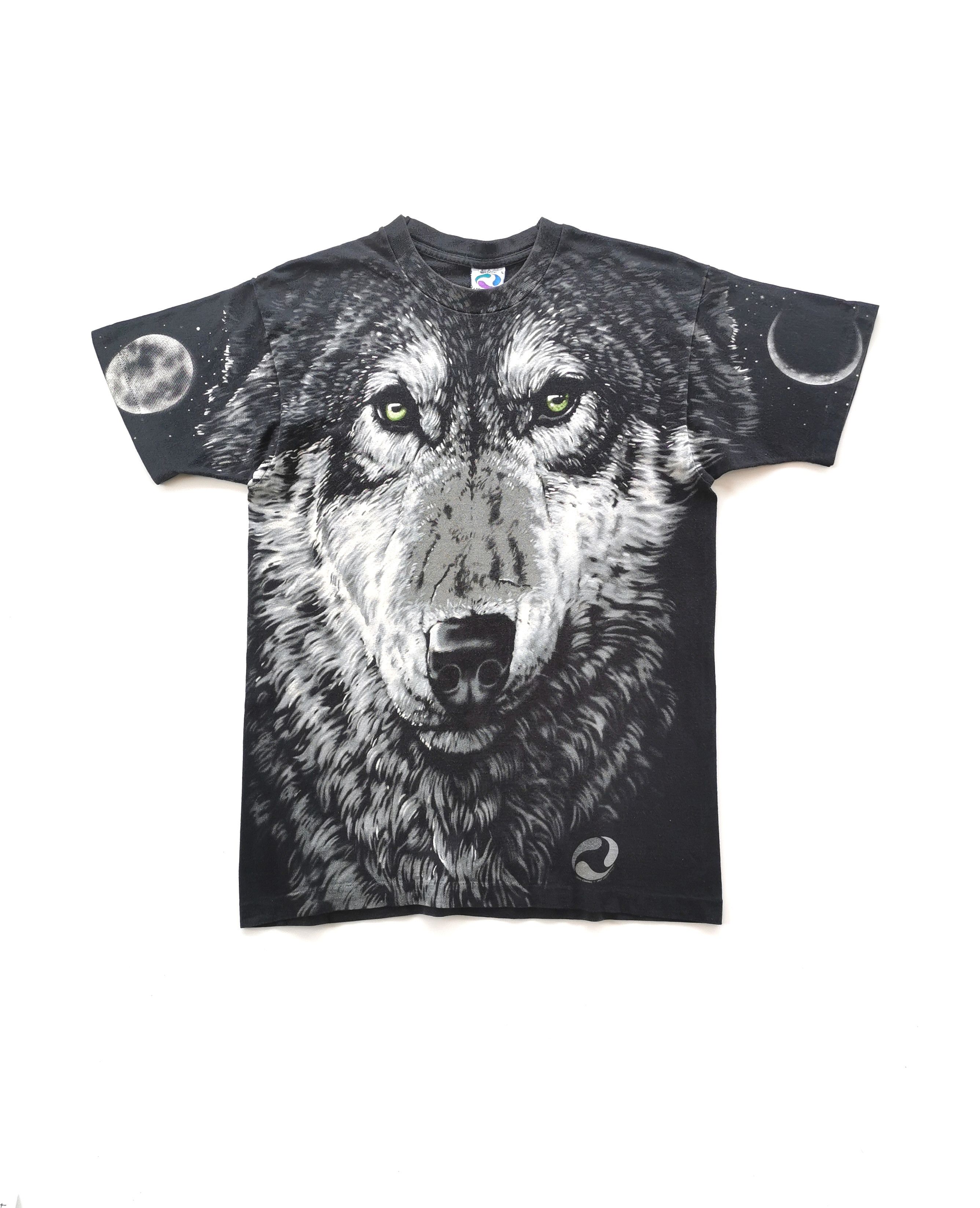 1995 Vintage Snow Wolf Liquid Blue By John Connell Tshirt - 2