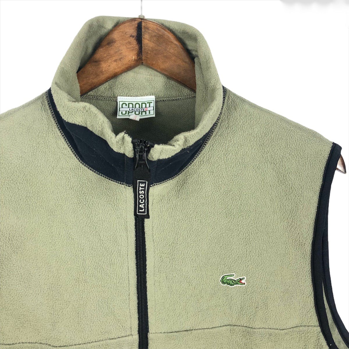 Vintage Lacoste Sport Fleece Zip Up Vest Jacket - 3