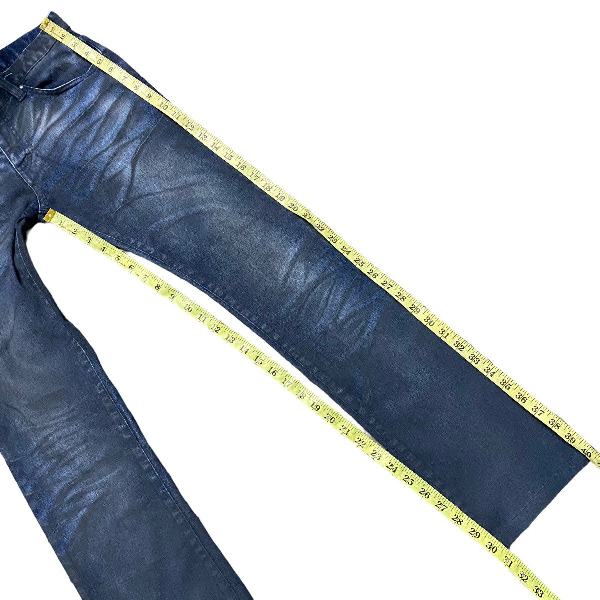 Japanese Brand - Tornado Mart Waxed Coated Denim Flare Pants - 16