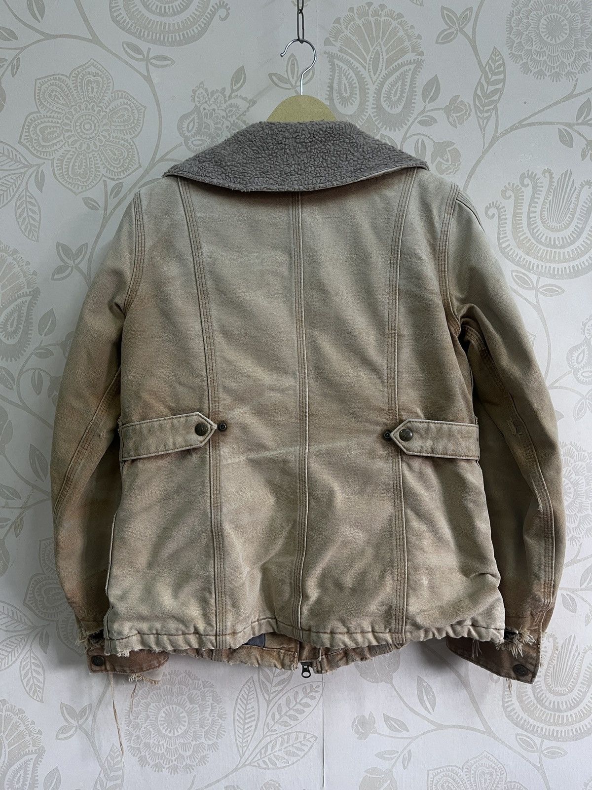 Vintage - Carhartt Blanket Jacket Distressed Workers Denim Jacket - 4