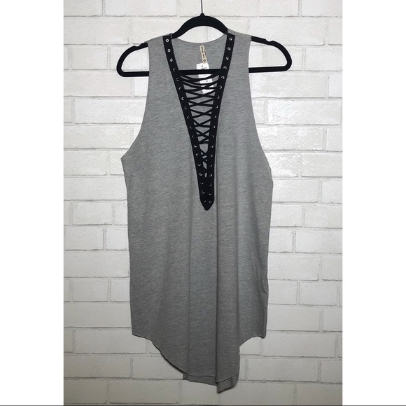 LF - Emma & Sam Lace Up Racerback Tank Dress - 3