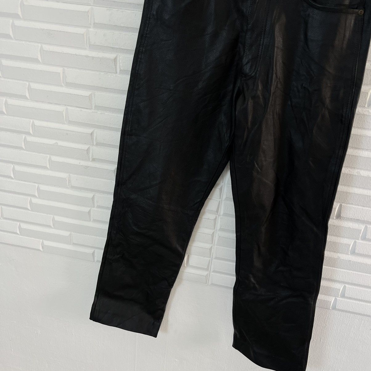 RACING BIKER PARACHUTE RIDER LEATHER PANTS - 4