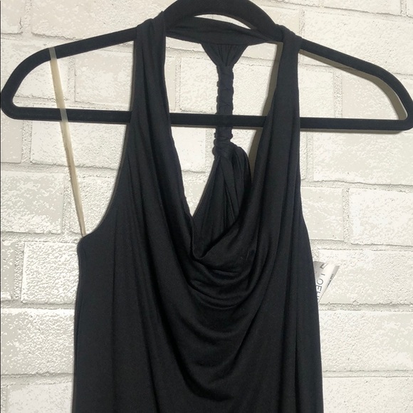 Matty M Black Rope Back Drape Neck Dress - 5