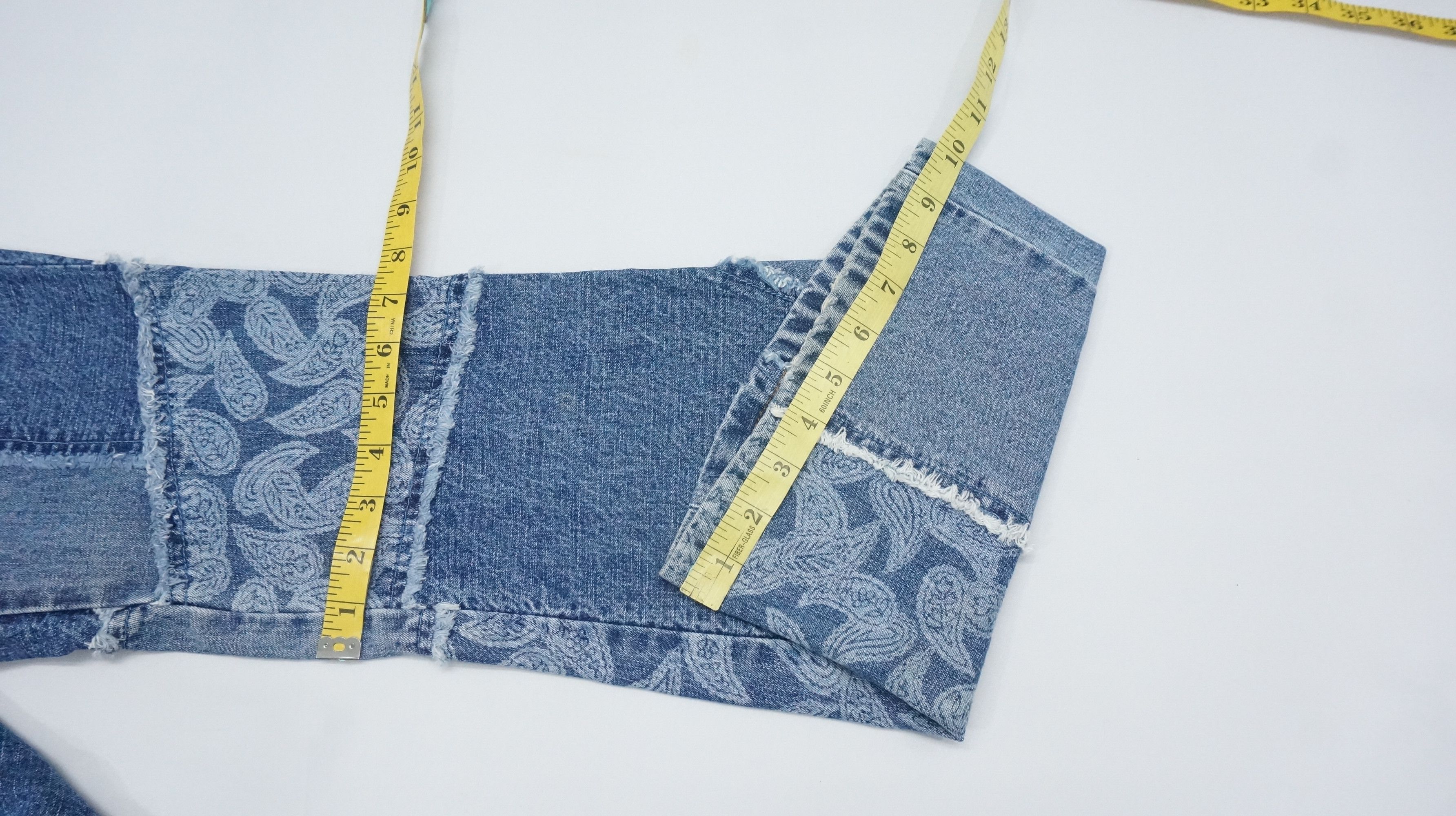 Rare Vintage 90s Flare High Waisted Patchwork Women Jeans - 15