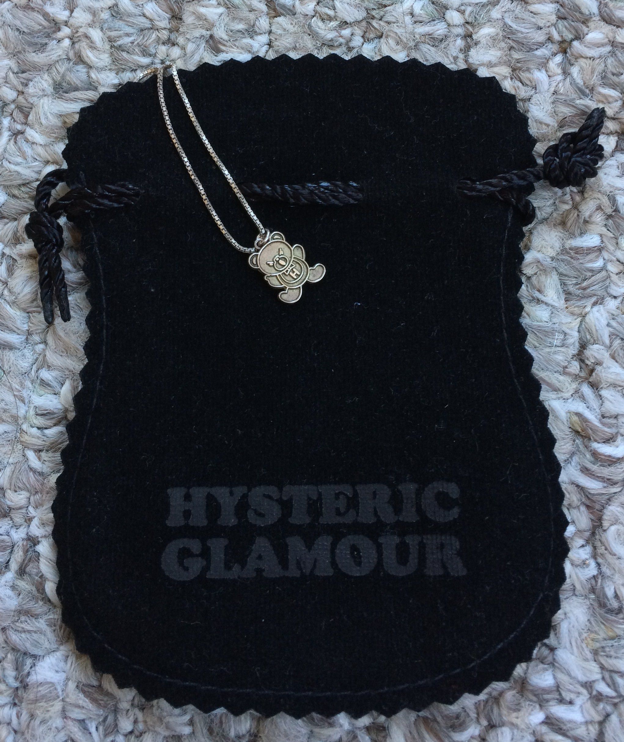 Hysteric Glamour Sterling Silver Fuck Bear Necklace + Bag - 6