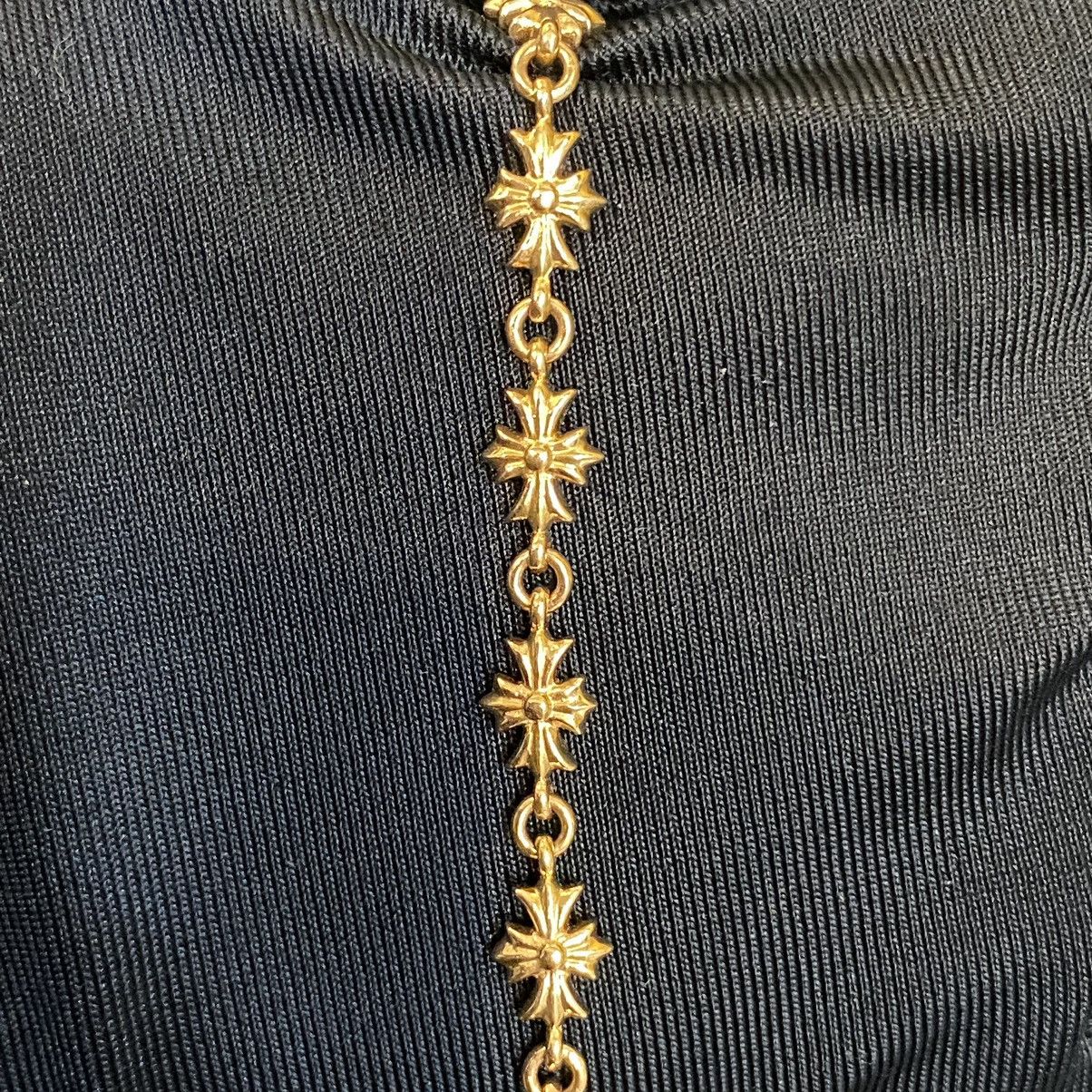 CHROME HEARTS Tiny E 22K Gold Bracelet - 7