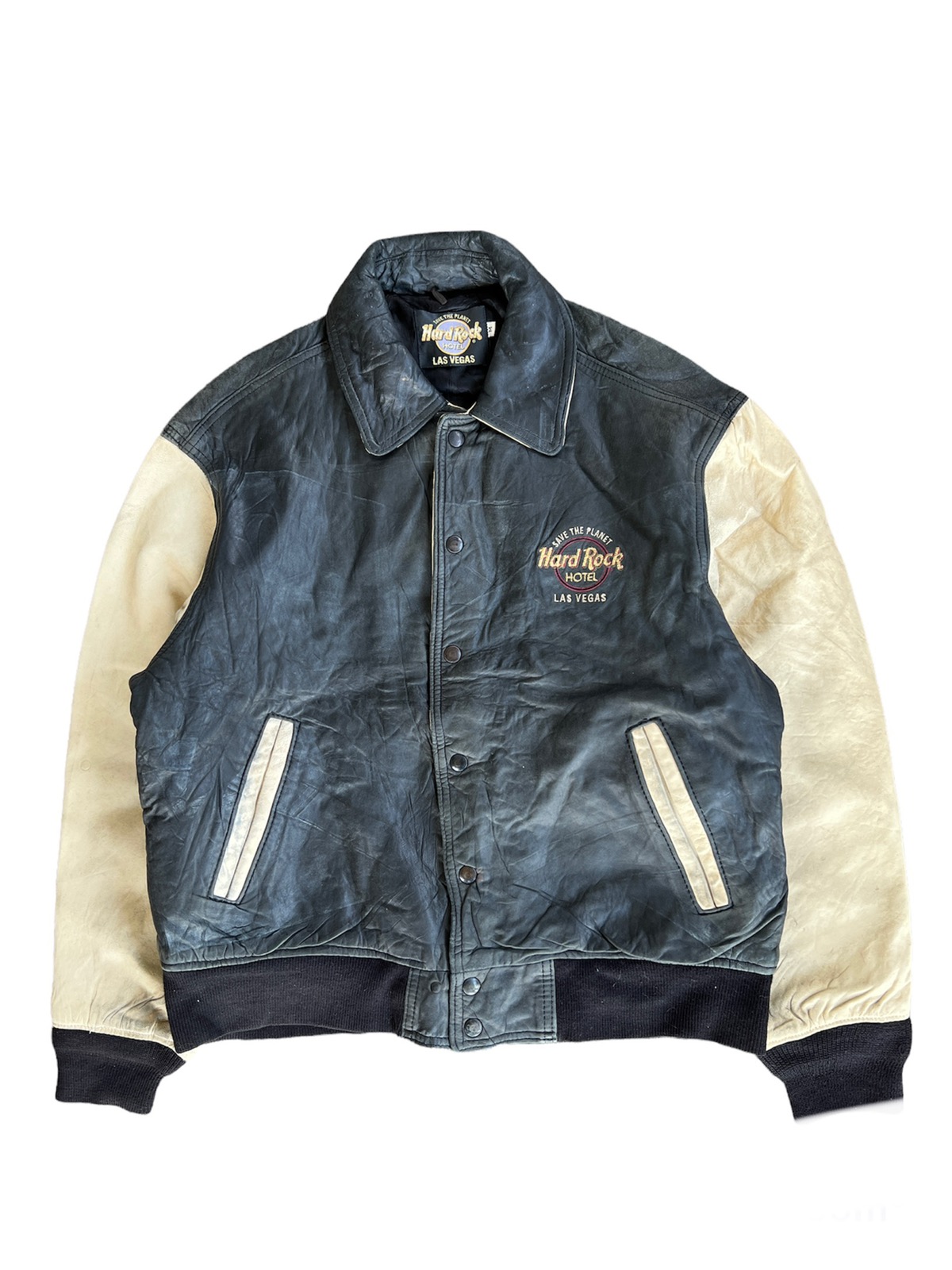 Hard Rock Quilted Bomber Jacket Navy