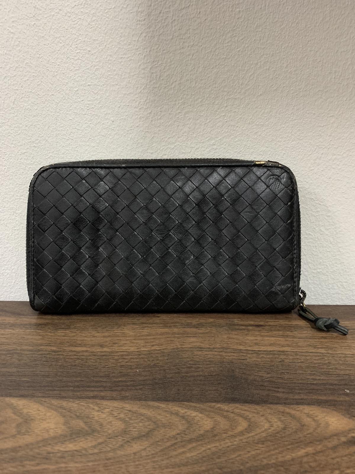 Bottega Veneta Black Leather Long Wallet Purse Unisex Wallet - 1