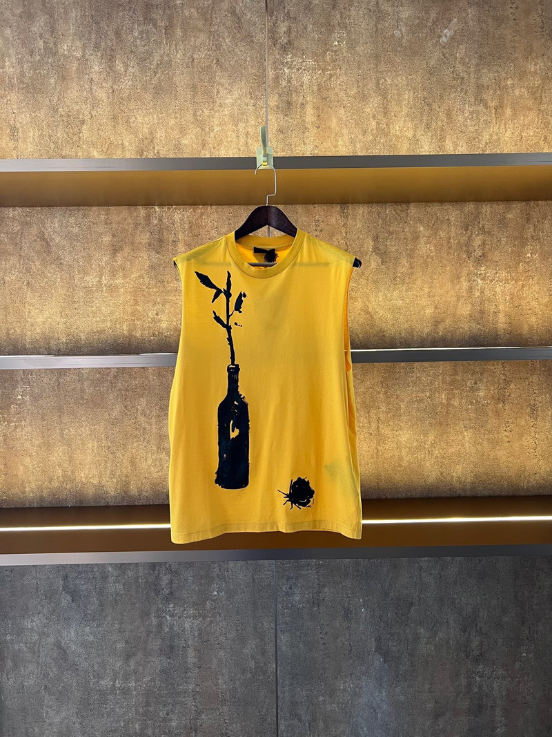  Prada Graphic Print Cotton Vest in Sunny Yellow  - 1