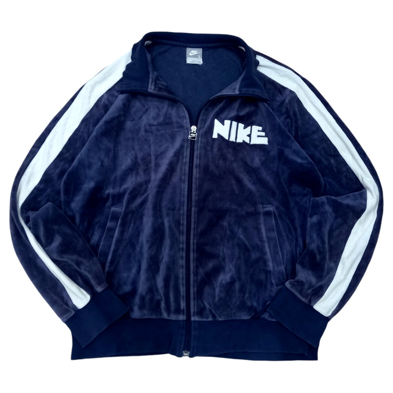 Vintage Y2K Nike Block Velvet Track Jacket - 1