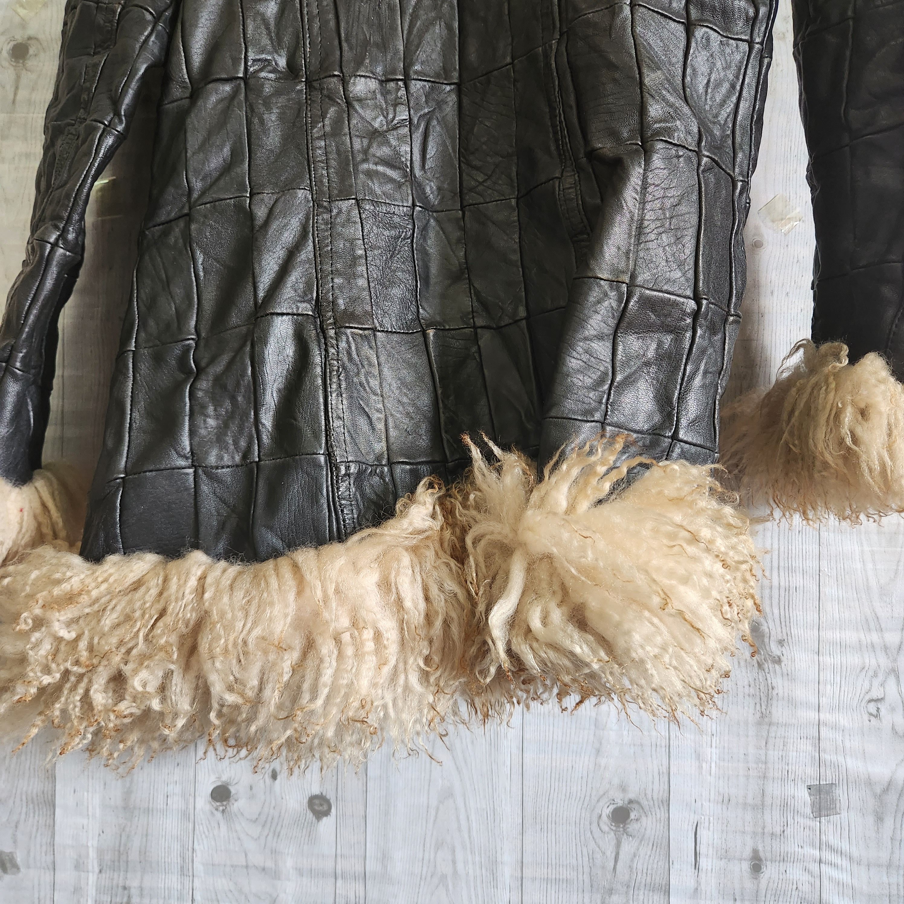 Grails Vintage Patches Genuine Leather Fur Jacket - 7