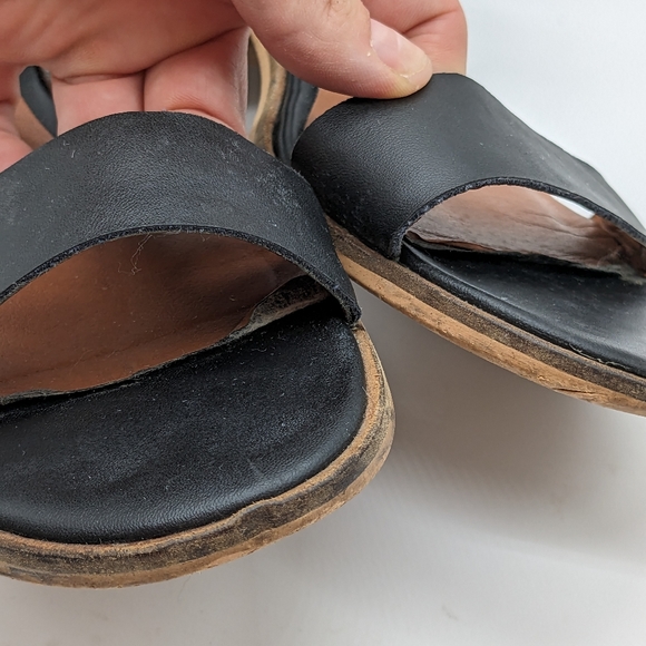 Lucky Brand Toni Block Heel Black Leather Ankle Strap Sandal 8M Euro 38 - 7