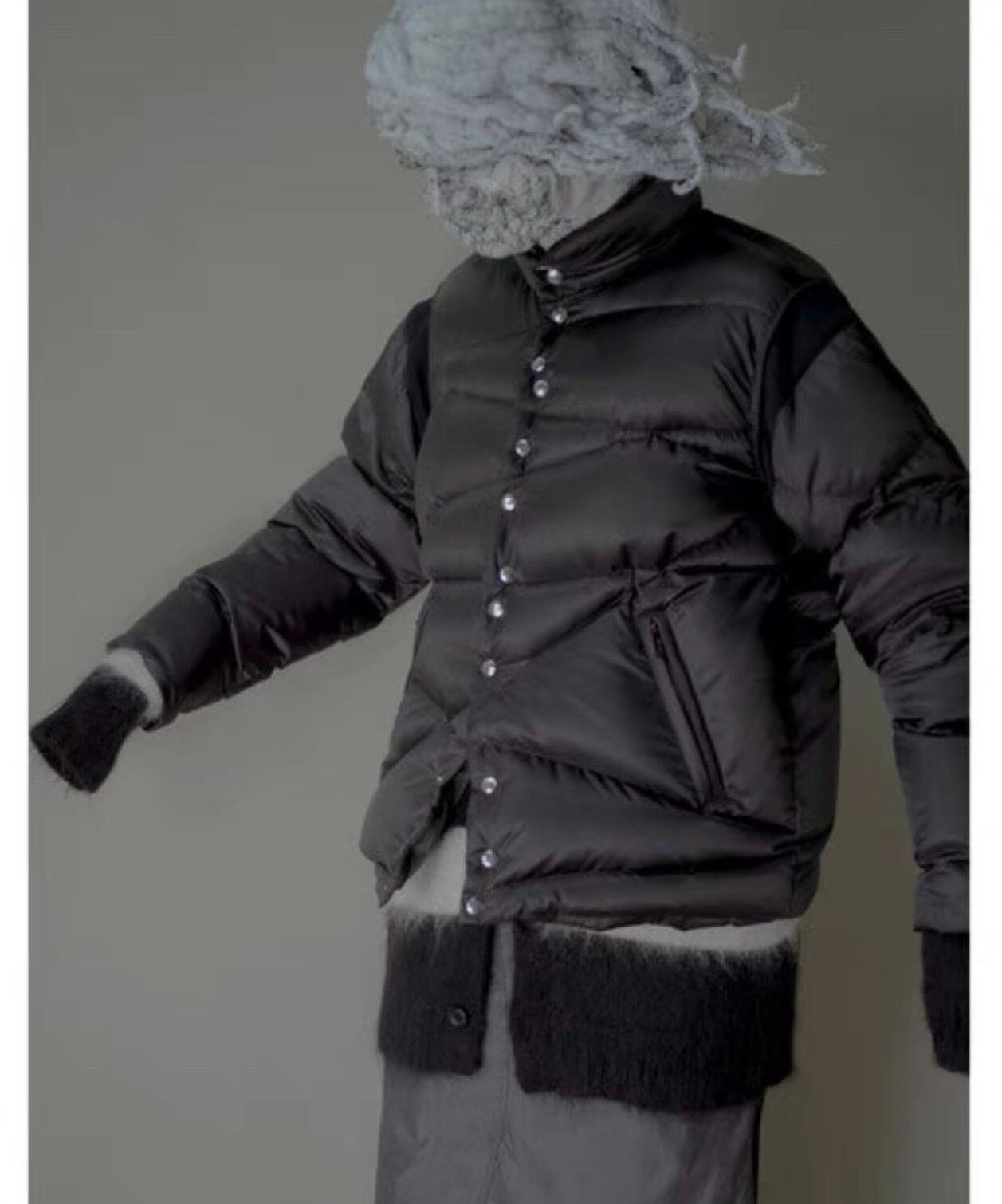Undercover patchwork irregular down jacket - 6