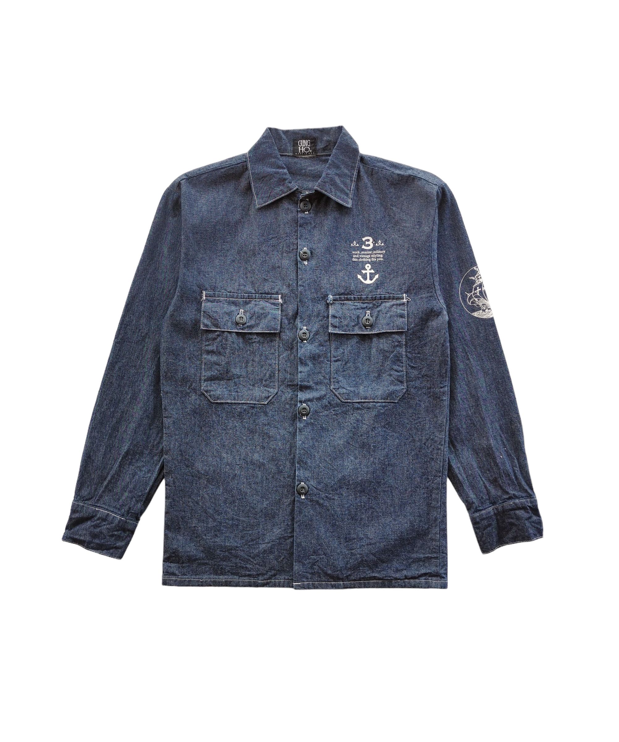 Gung Ho Denim Workshirt Military Marine Vintage Style - 5