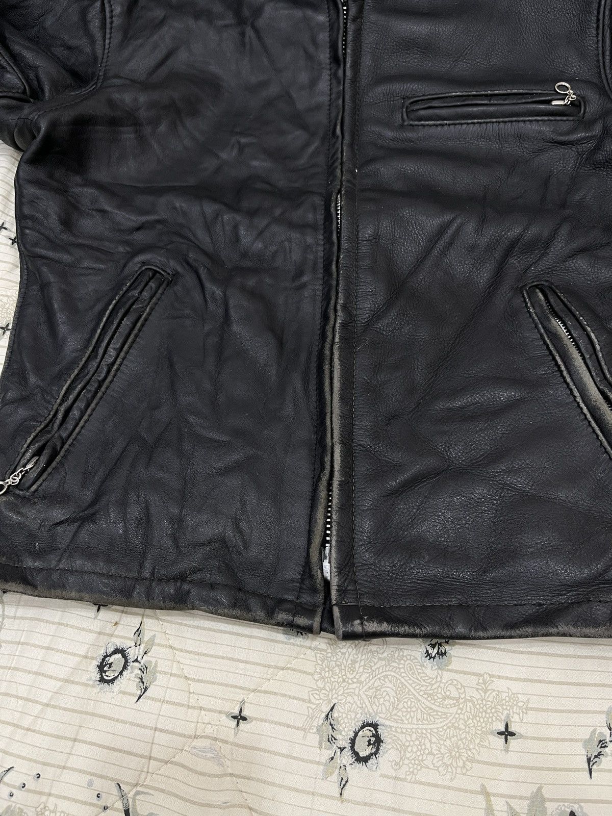 (Ttt). SCHOTT LEATHER RIDER JACKET - 14