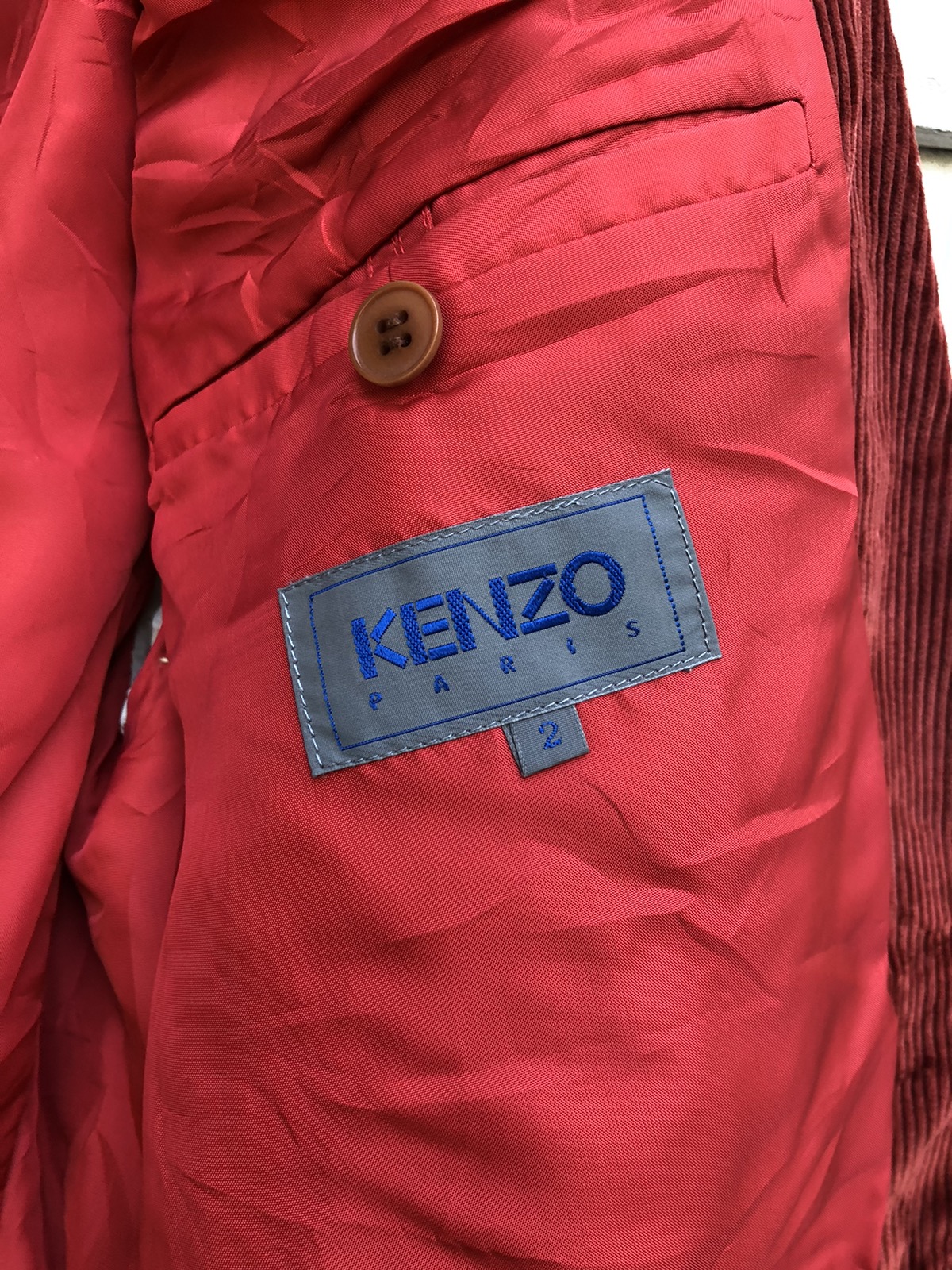 Vintage - Vintage Kenzo Corduroy Tailored Red Jacket - 8