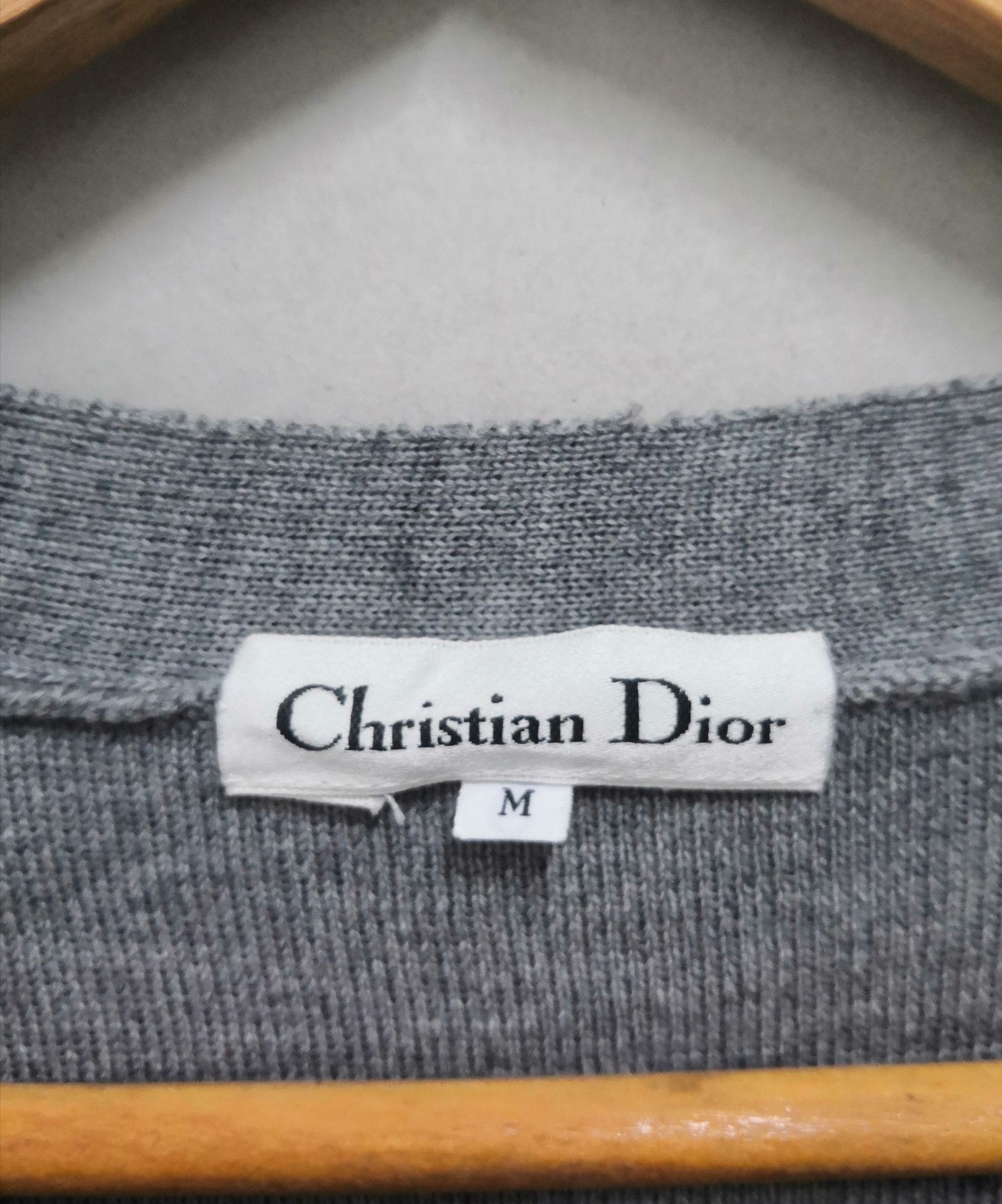 Christian Dior Gray Spellout Button Jacket - 8