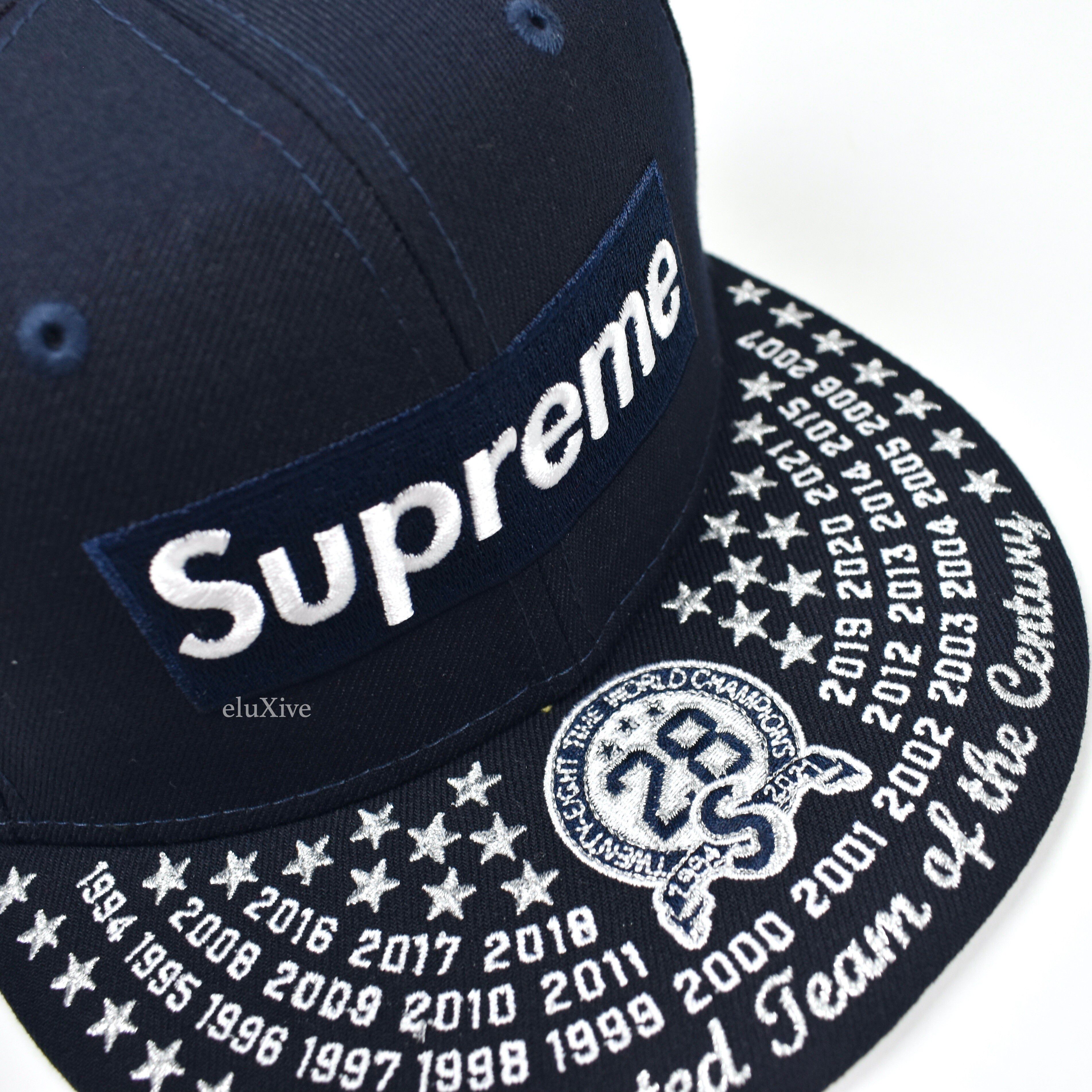 Supreme Supreme New Era Undisputed Box Logo Hat 7 1/4 Navy DS | eluxive |  REVERSIBLE