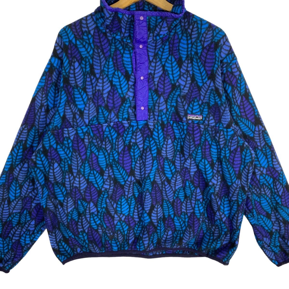 Vintage 90s Patagonia Leaf Fleece Half Button XL Size - 4