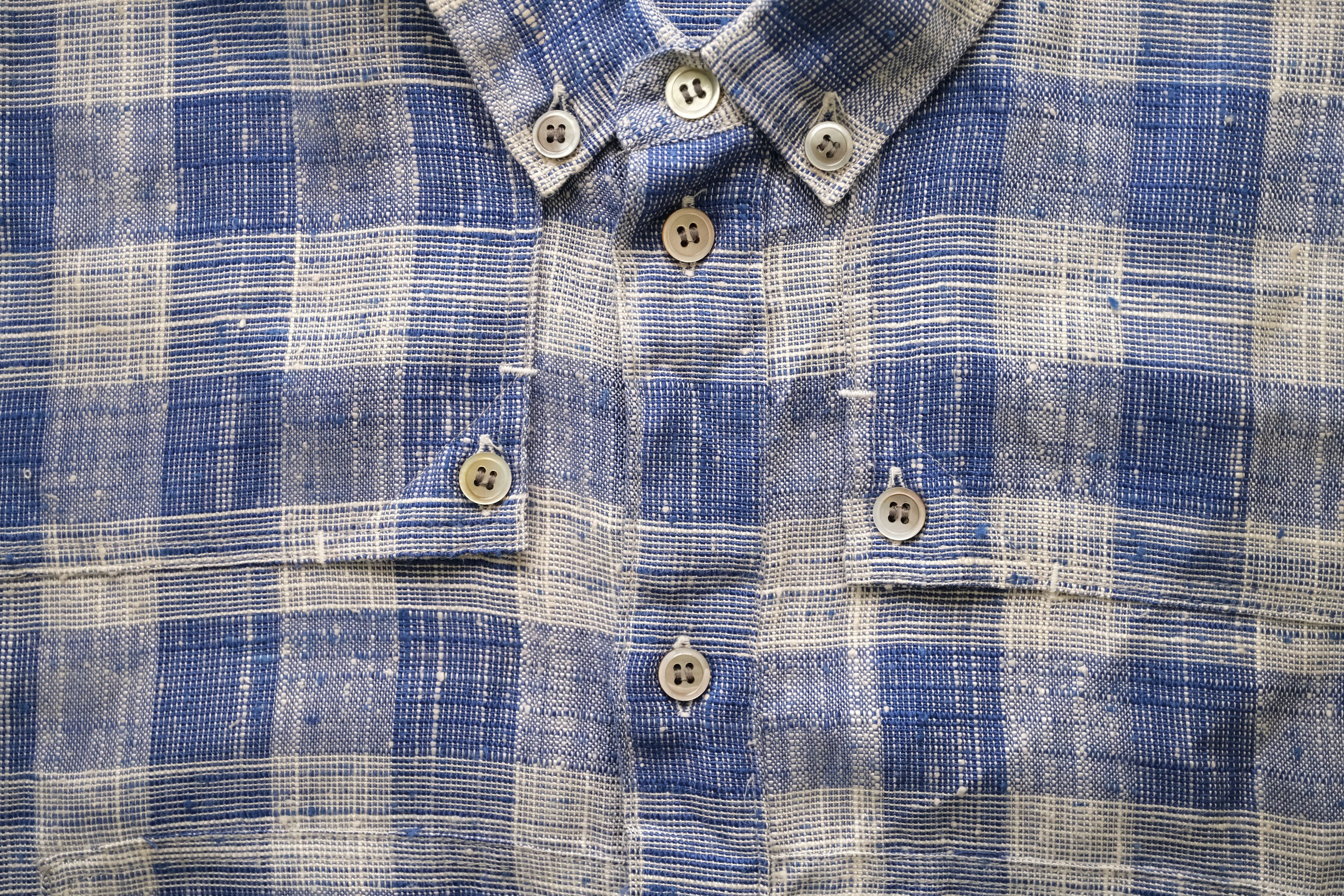 *SOLD* 🎐 YFM Archive [1970s-80s] Textured Plaid Shirt - 3